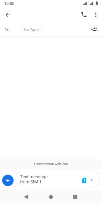 Press the text input field and write the text for your text message.