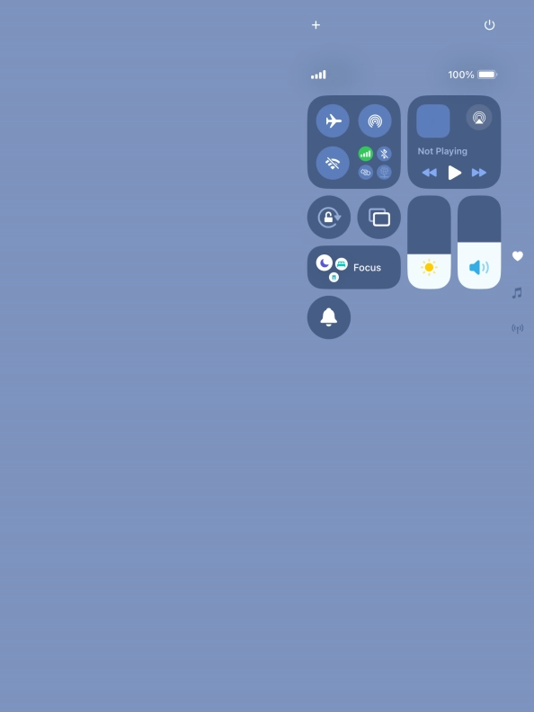Press the flight mode icon to turn the function on or off.