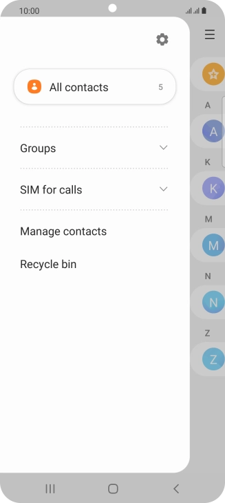 Press Manage contacts.