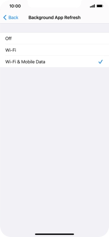 To turn off background refresh of apps, press Off.