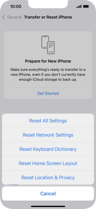 Press Reset All Settings.