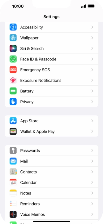 Press Face ID & Passcode.