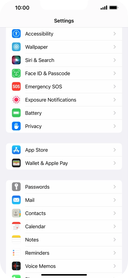 Press Face ID & Passcode.