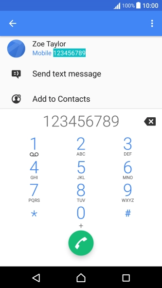 Key in the required number and press the call icon.