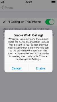 If you turn on the function, press Enable.