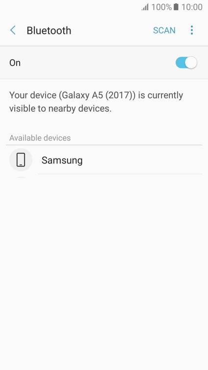 Press the required Bluetooth device and follow the instructions on the screen to pair the device with your phone.