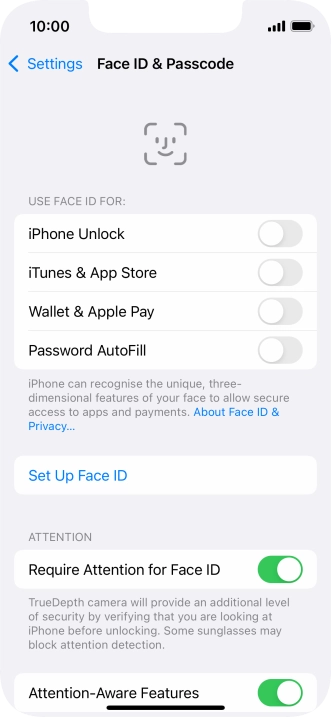 Press Set Up Face ID.