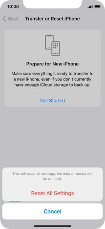 Press Reset All Settings.