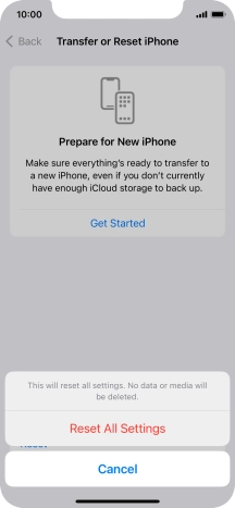 Press Reset All Settings.