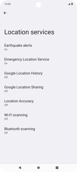 Press Google Location Accuracy.