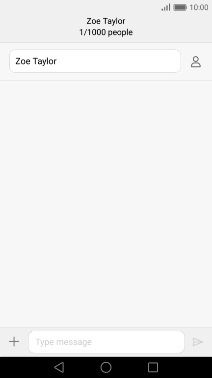 Press the text input field and write the text for your text message.