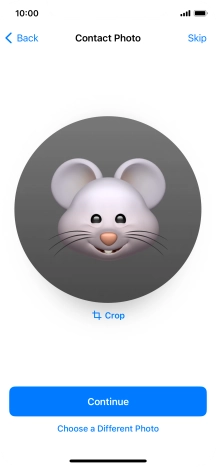 Follow the instructions on the screen to customise the selected picture and press Continue.