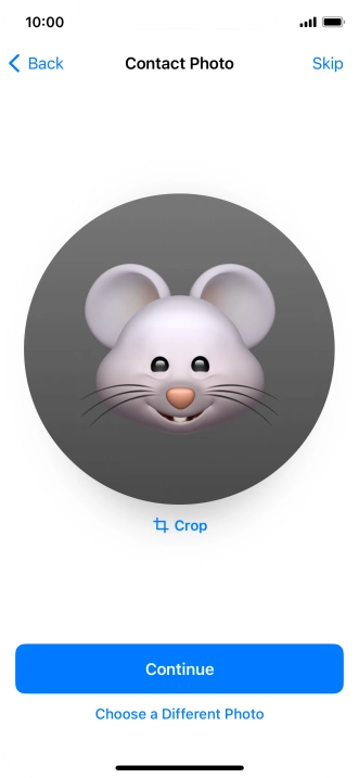 Follow the instructions on the screen to customise the selected picture and press Continue.