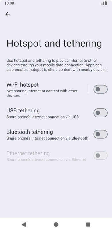 Press Wi-Fi hotspot.