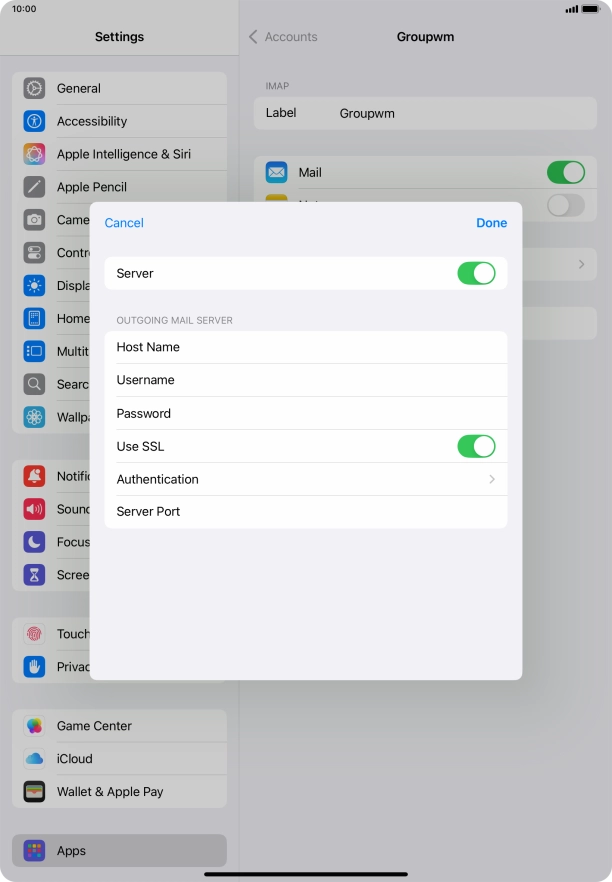 Press Authentication.