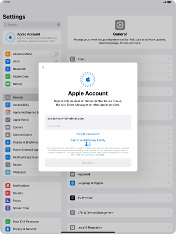 Press Password and key in the password for your Apple ID.