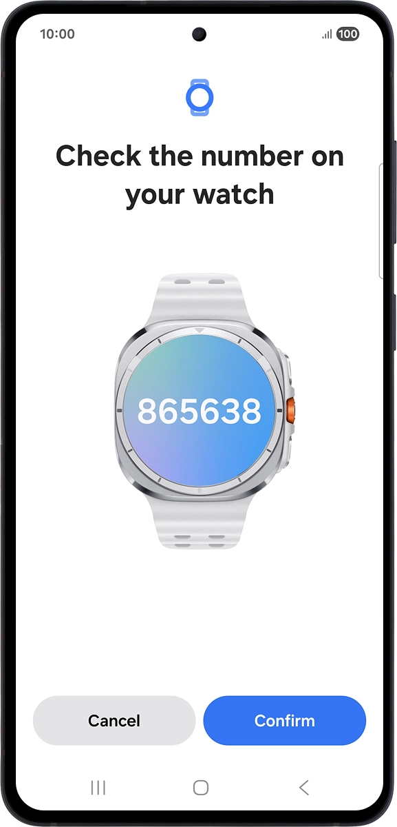 On your phone: Check that the code is identical to the code displayed on your smartwatch.