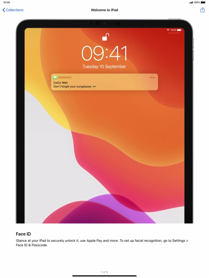 Slide your finger upwards starting from the bottom of the screen to return to the home screen.