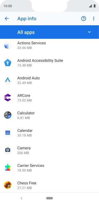 Press the required app.