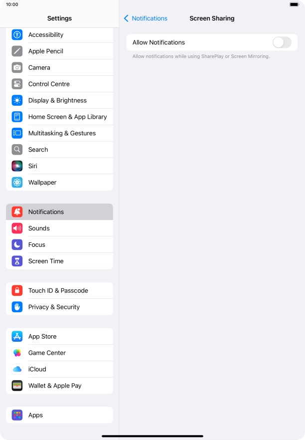 Press the indicator next to 