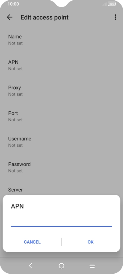 Key in live.vodafone.com and press OK.