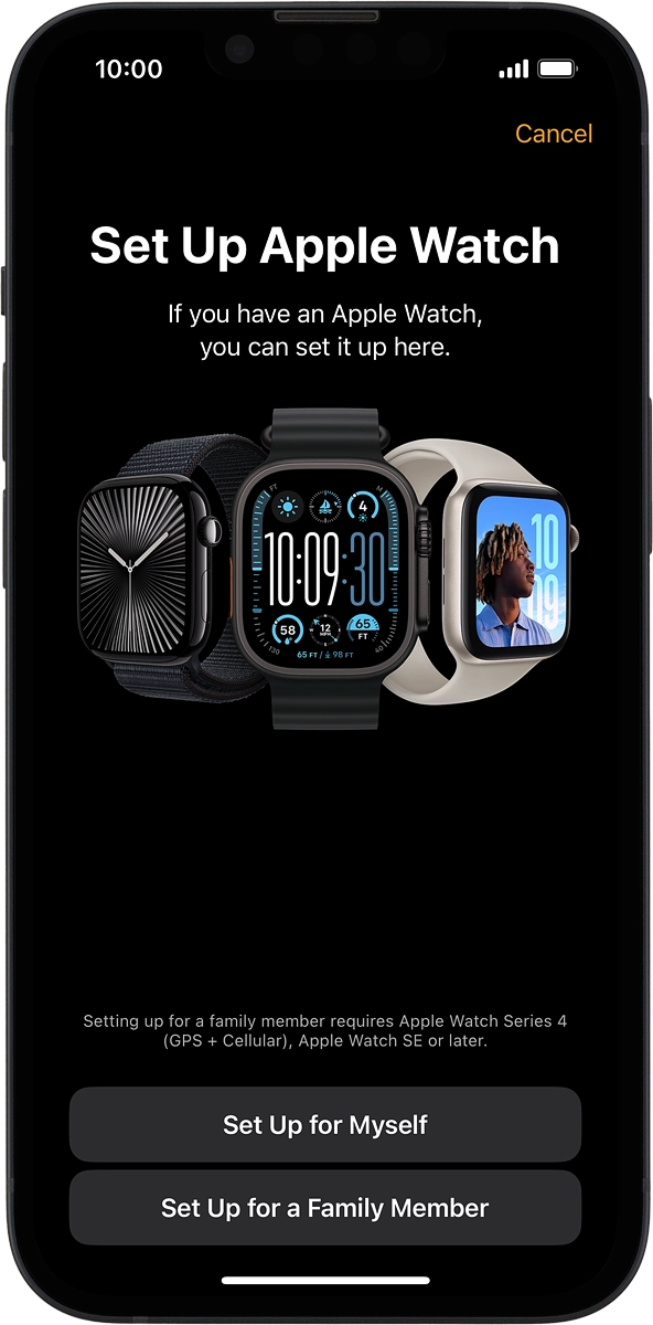 On your phone: When this screen is displayed, your Apple Watch is connected to your phone.