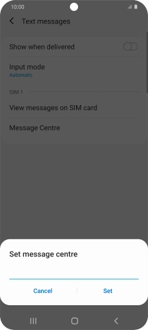 Key in +61415011501 and press Set.