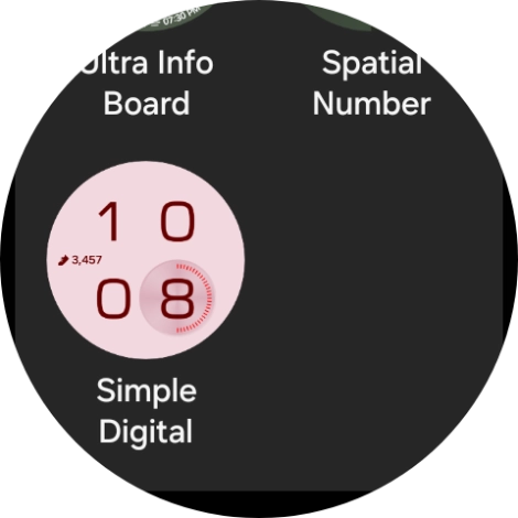 Slide your finger up or down to see the available watch faces.