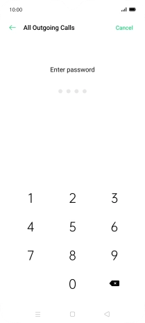 Key in your barring password. The default barring password is 0000.