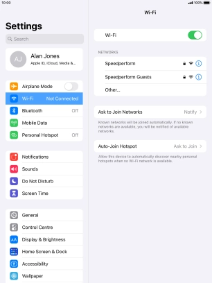 Press the required Wi-Fi network and key in the password for the Wi-Fi network.