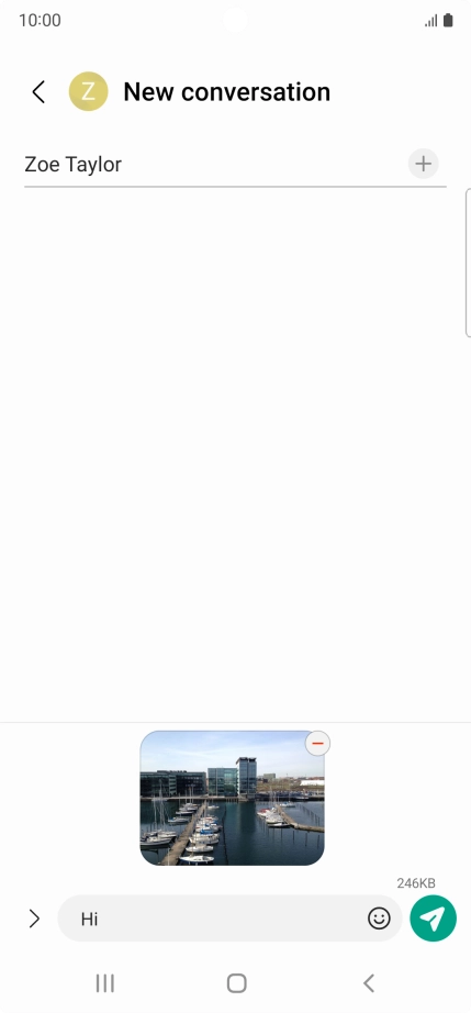 Press the send icon when you've finished your picture message.