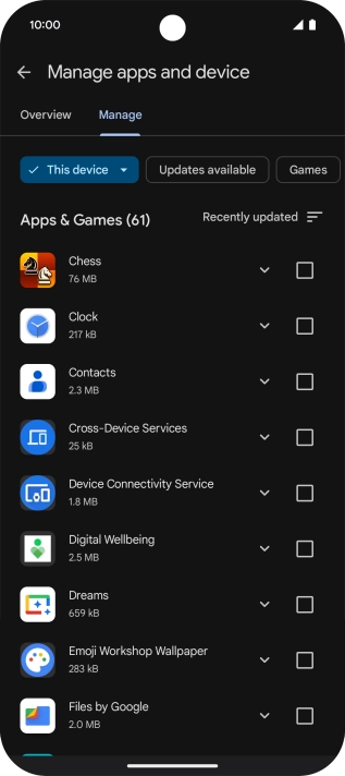 Press the required app.