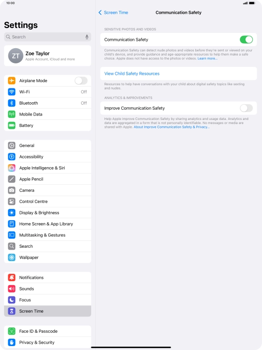 Press the indicator next to 