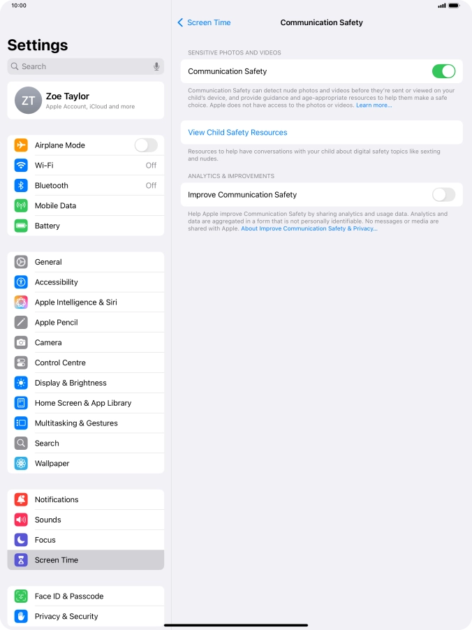 Press the indicator next to 