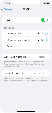Press the required Wi-Fi network and key in the password for the Wi-Fi network.