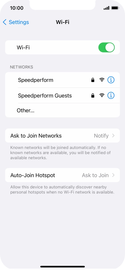 Press the required Wi-Fi network and key in the password for the Wi-Fi network.