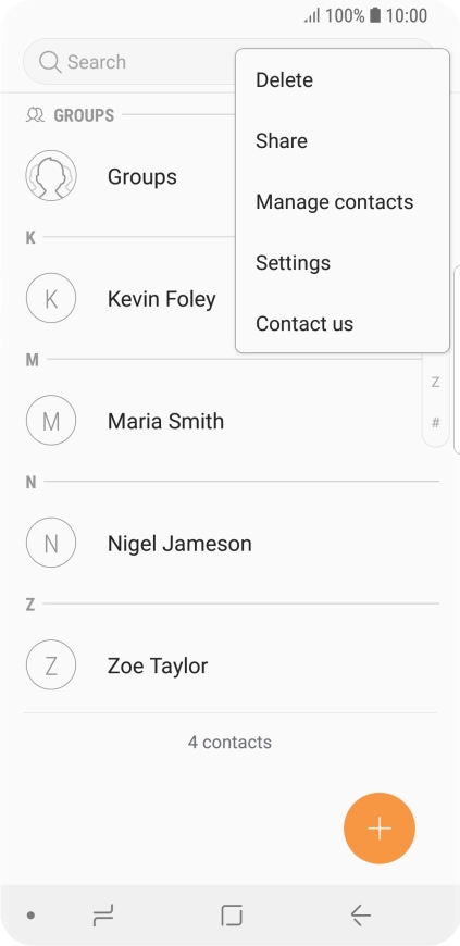 Press Manage contacts.