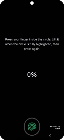 Follow the instructions on the screen to create the phone lock code using your fingerprint.