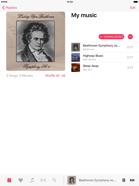 Press the song title.