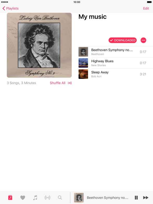 Press the song title.