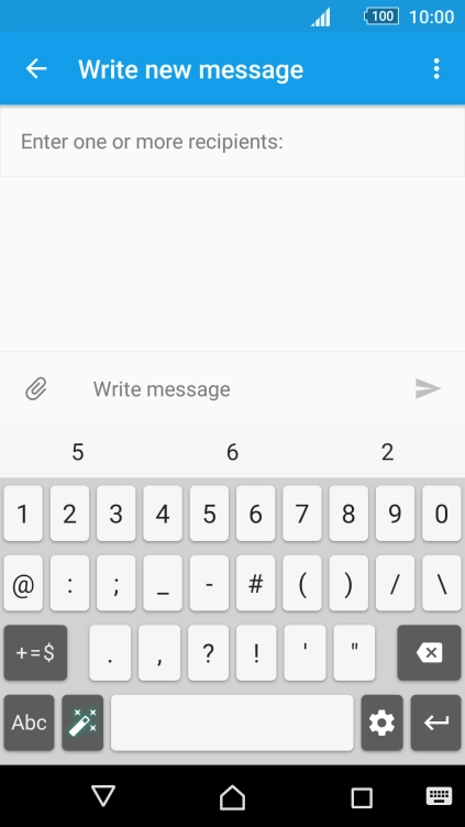 Press the required numbers and symbols.