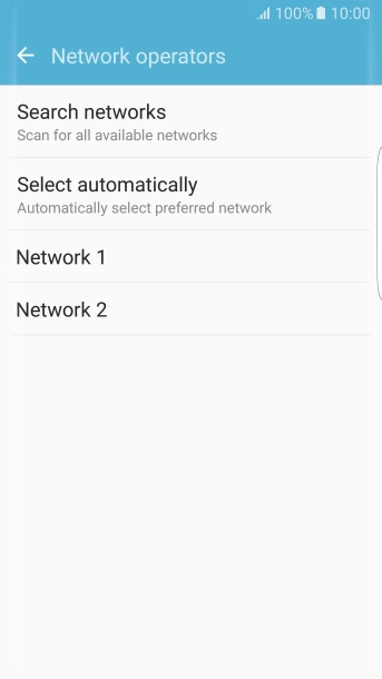 Press the required network.