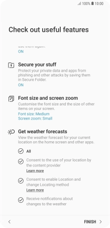 Press FINISH. Press FINISH.