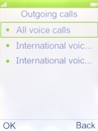 Select the required barring type.