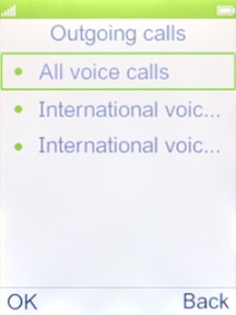Select the required barring type.