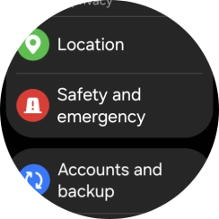 Press Safety and emergency.