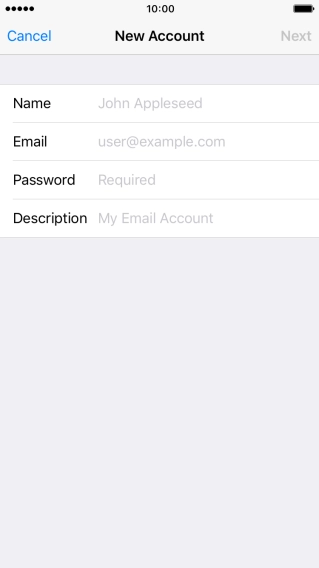 Press Name and key in the required sender name.