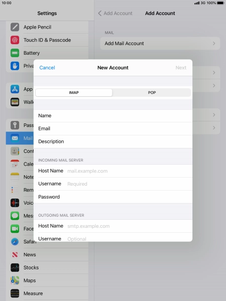Press IMAP. Press IMAP.