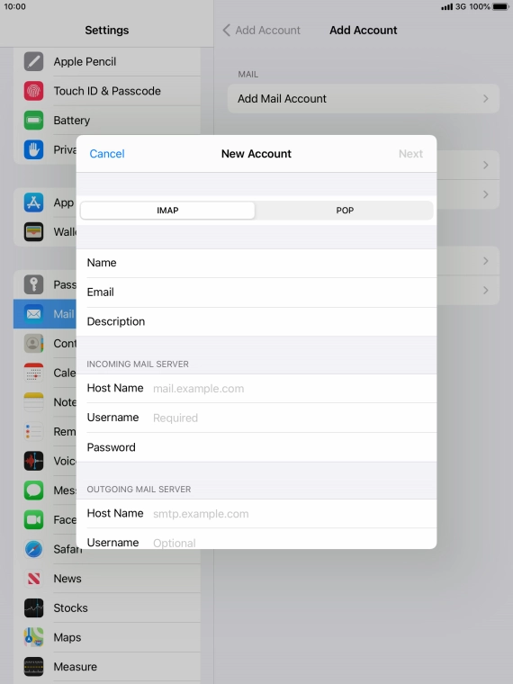 Press IMAP. Press IMAP.