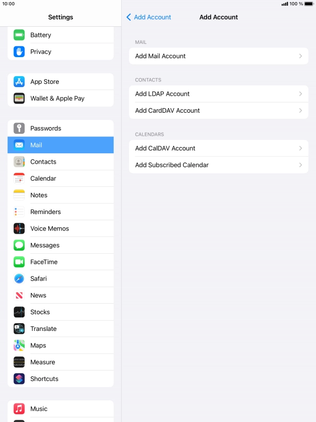Press Add Mail Account.